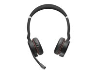 Jabra Evolve 75 SE UC Stereo - Kuulokkeet + mikrofoni - korvien päällä - Bluetooth - langaton - aktiivinen melunpoisto - USB - sekä latausalusta - Zoom-sertifioitu malleihin LINK 380a MS 7599-848-199