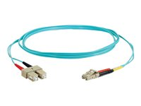 C2G LC-SC 10Gb 50/125 OM3 Duplex Multimode PVC Fiber Optic Cable (LSZH) - Verkkokaapeli - SC (monitila) (uros) to monimuoto LC (uros) - 15 m - kuituoptinen - kaksipuolinen (duplex) - 50 / 125 micron - OM3 - ei sisällä halogeenia - sinivihreä 85537