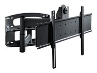 Peerless Full-Motion Plus Wall Mount With Vertical Adjustment PLAV60-UNL - Kit de montage (plaque murale, bras articulé, plaque d'adaptation) - pour écran plat - acier laminé à froid - noir - Taille d'écran : 42" - 95" PLAV60-UNL