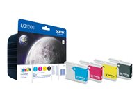 Brother LC1000 Value Pack - 4 pakettia - musta, keltainen, sinivihreä, magenta - alkuperäinen - kuplapakkaus - mustepatruuna malleihin Brother DCP-130, 330, 350, 353, 540, 560, 750, 770, MFC-5460, 5860 LC1000VALBP