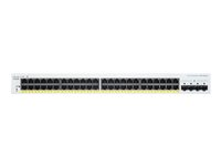 Cisco Business 220 Series CBS220-48P-4G - Kytkin - smart - 48 x 10/100/1000 (PoE+) + 4 x Gigabit SFP (uplink) - telineeseen asennettava - PoE+ (382 W) CBS220-48P-4G-EU