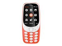 Nokia 3310 Dual SIM - Erikoispuhelin - Kaksois-SIM / sisäinen muisti 16 Mt - microSD slot - 320 x 240 pikseliä - rear camera 2 MP - lämmin punainen (kiiltävä) A00028092