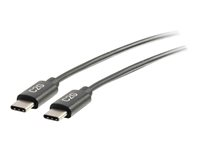 C2G 0.9m (3ft) USB C Cable - USB 2.0 (3A) - M/M USB Type C Cable - Black - USB-kaapeli - 24 pin USB-C (uros) to 24 pin USB-C (uros) - USB 2.0 - 3 A - 90 cm - musta 88825
