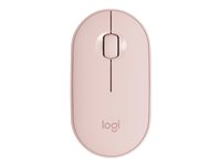 Logitech Pebble M350 - Hiiri - optinen - 3 painiketta - langaton - 2.4 GHz, Bluetooth - USB johdoton vastaanotin - ruusu 910-005717