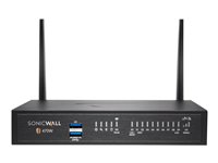 SonicWall TZ470W - Essential Edition - turvalaite - 1GbE, 2.5GbE - Wi-Fi 5 - 2.4 GHz, 5 GHz - SonicWALL Secure Upgrade Plus Program (3 vuoden vaihtoehto) - pöytä 02-SSC-6814