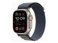 Apple Watch Ultra 2 - 49 mm - titanium - älykello kanssa Alpine-ranneke - tekstiili - sininen pannan koko: S - 64 Gt - LTE, Wi-Fi, Bluetooth, UWB - 4G - 61.4 g MREK3KS/A