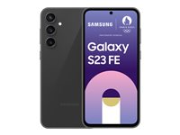 Samsung Galaxy S23 FE - 5G älypuhelin - Kaksois-SIM - RAM 8 Gt / sisäinen muisti 128 Gt - OLED-näyttö - 6.4" - 2340 x 1080 pikseliä (120 Hz) - 3 takakameraa 50 megapikseliä, 12 MP, 8 MP - front camera 10 MP - grafiitti SM-S711BZADEUB