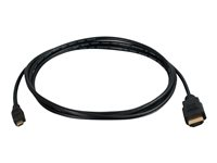 C2G 10ft HDMI to Micro HDMI Cable with Ethernet - 1080p - M/M - HDMI-kaapeli Ethernetillä - 19 pin micro HDMI Type D uros to HDMI uros - 3.05 m - suojattu - musta 50616