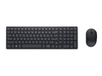 Dell Pro KM555 - Sats med tangentbord och mus - tyst - compact - trådlös - 2.4 GHz, Bluetooth - QWERTY - hela norden - svart - med 3 years NBD Advance Exchange KM555-BLK-PAN