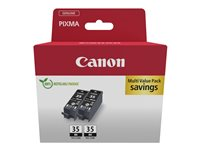 Canon PGI-35BK Twin Pack - 2 pakettia - 9.3 ml - musta - alkuperäinen - ripustuslaatikko - mustesäiliö malleihin PIXMA iP100 with battery, iP110, iP110w, TR150 with Battery Pack 1509B029