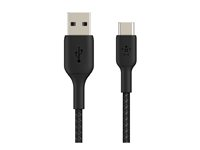 Belkin BoostCharge - USB-kaapeli - 24 pin USB-C (uros) to USB (uros) - 2 m - musta CAB002BT2MBK