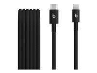 Beats - Lightning-kabel - USB-C hane till Lightning hane - 1.5 m - bultsvart - flätad, snabbladdning, förstärkt design MDGK4ZM/A