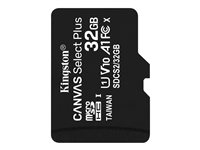 Kingston Canvas Select Plus - Flash-muistikortti - 32 Gt - A1 / Video Class V10 / UHS Class 1 / Class10 - microSDHC UHS-I SDCS2/32GBSP