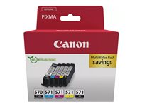 Canon PGI-570/CLI-571 PGBK/BK/C/M/Y Multi Pack - 5 pakettia - musta, keltainen, sinivihreä, magenta, pigmentoitu musta - alkuperäinen - laatikko - mustesäiliö malleihin PIXMA TS5051, TS5053, TS5055, TS6050, TS6051, TS6052, TS8051, TS8052, TS9050, TS9055 0372C006