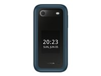 Nokia 2660 Flip - 4G erikoispuhelin - Kaksois-SIM - RAM 48 Mt / sisäinen muisti 128 Mt - microSD slot - 320 x 240 pikseliä - rear camera 0,3 MP - sininen 1GF011KPG1A02