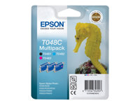 Epson T048 Multipack - Pack de 3 - 39 ml - noir, cyan, magenta - original - blister - cartouche d'encre - pour Stylus Photo R200, R220, R300, R300 ME, R320, R340, RX500, RX600, RX620, RX640 C13T048C4010