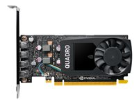 NVIDIA Quadro P1000 - Näytönohjain - Quadro P1000 - 4 Gt GDDR5 - PCIe 3.0 x16 matala profiili - 4 x Mini DisplayPort - Sisältää sovittimet VCQP1000V2-PB