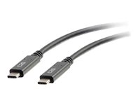 C2G 0.9m (3ft) USB C Cable - USB 3.1 (3A) - M/M USB Type C Cable - Black - USB-kaapeli - 24 pin USB-C (uros) to 24 pin USB-C (uros) - USB 3.1 Gen 1 - 3 A - 90 cm - musta 88830