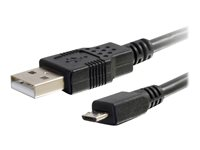 C2G 9.8ft USB to Micro B Cable - USB A to Micro USB Cable - USB 2.0 - M/M - USB-kaapeli - USB (uros) to Micro-USB Type B (uros) - 3 m - musta 27366