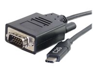 C2G 0.9m (3ft) USB C to VGA Adapter Cable - Video Adapter - Black - Ulkoinen videoadapteri - USB-C - VGA - musta 82387