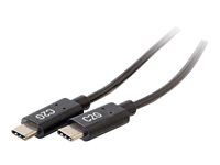 C2G 1.8m (6ft) USB C Cable - USB 2.0 (3A) - M/M USB Type C Cable - Black - USB-kaapeli - 24 pin USB-C (uros) to 24 pin USB-C (uros) - USB 2.0 - 3 A - 1.8 m - musta 88826