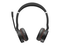 Jabra Evolve 75 SE MS Stereo - Kuulokkeet + mikrofoni - korvien päällä - Bluetooth - langaton - aktiivinen melunpoisto - USB - sekä latausalusta - sertifioitu Microsoft Teamsille malleihin LINK 380a MS 7599-842-199