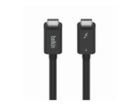 Belkin CONNECT - Thunderbolt-kaapeli - 24 pin USB-C (uros) käännettävä to 24 pin USB-C (uros) käännettävä - Thunderbolt 4 - 2 m - aktiivinen, USB-virransyöttö (100 W) malleihin P/N: INC006TTSGY INZ002BT2MBK