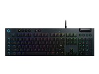Logitech G815 LIGHTSYNC RGB Mechanical Gaming Keyboard - GL Tactile - Näppäimistö - taustavalaistu - USB - Pohjoismaat - näppäinkytkin: GL Tactile - musta malleihin Komplett Epic Gaming PC a166, a170 920-008989