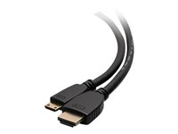 C2G 6ft 4K HDMI to Mini HDMI Cable with Ethernet - 60 Hz - M/M - HDMI-kaapeli Ethernetillä - 19 pin mini HDMI Type C uros to HDMI uros - 1.83 m - suojattu - musta 50619