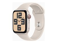 Apple Watch SE (GPS + Cellular) - 2. sukupolvi - 44 mm - star white - älykello kanssa urheiluranneke - fluoroelastomeeri - star white pannan koko: M/L - 32 Gt - Wi-Fi, LTE, Bluetooth - 4G - 33 g MRGX3KS/A