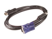 APC - Näppäimistö / video / hiiri (KVM) kaapeli - USB, HD-15 (VGA) to HD-15 (VGA) - 3.66 m malleihin P/N: AP5201, AP5202, AP5808, AP5816, KVM1116R AP5257