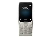 Nokia 8210 4G - 4G erikoispuhelin - Kaksois-SIM - RAM 48 Mt / sisäinen muisti 128 Mt - microSD slot - 320 x 240 pikseliä - rear camera 0,3 MP - hiekka 16LIBG01A01