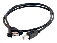 C2G Panel Mount Cable - USB-kaapeli - USB Type B (uros) to USB (naaras) - 91 cm - valettu - musta 28069