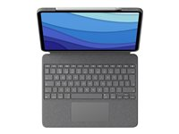 Logitech Combo Touch - Näppäimistö- ja kalvokotelo - sekä kosketuslevy - taustavalaistu - Apple Smart connector - QWERTY - Yhdysvaltain englanti kansainv. - oxfordinharmaa malleihin Apple 12.9-inch iPad Pro (5th generation) 920-010257