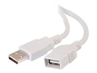 C2G 3.3ft USB Extension Cable - USB A to USB A Extension Cable - USB 2.0 - White - M/F - USB-kaapeli - USB (uros) to USB (naaras) - 0.9 m 19003