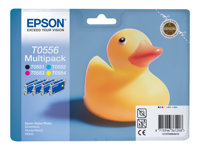 Epson T0556 Multipack - Noir, jaune, cyan, magenta - original - blister - cartouche d'encre - pour Stylus Photo R240, R245, RX420, RX425, RX520 C13T05564010
