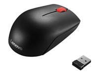 Lenovo Essential Compact - Hiiri - oikea- ja vasenkätiselle - 3 painiketta - langaton - 2.4 GHz - USB johdoton vastaanotin - musta - Alkuperäinen laitevalmistaja (OEM) 4Y50R20864