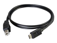 C2G 3m USB 2.0 USB Type C to USB B Cable M/M - USB C Cable Black - USB-kaapeli - USB Type B (uros) to 24 pin USB-C (uros) - USB 2.0 - 3 m - musta 88860