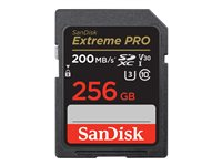 SanDisk Extreme Pro - Flash-muistikortti - 256 Gt - Video Class V30 / UHS-I U3 / Class10 - SDXC UHS-I SDSDXXD-256G-GN4IN