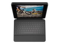 Logitech Rugged Folio - Näppäimistö- ja kalvokotelo - Apple Smart connector - pohjoismainen malleihin Apple 10.2-inch iPad (7. sukupolvi, 8. sukupolvi, 9. sukupolvi) 920-009318