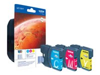 Brother LC1100HY Rainbow Pack - Lång livslängd - gul, cyan, magenta - original - blister med akustiskt / elektromagnetiskt alarm - bläckpatron - för Brother DCP-6690CW LC1100HYRBWBPDR