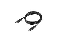 Lenovo - USB-kaapeli - 24 pin USB-C (uros) to 24 pin USB-C (uros) - 20 V - 5 A - 1 m - 4K-tuki, USB-virranjakelu (5 A, 100 W) - musta 4X90U90619