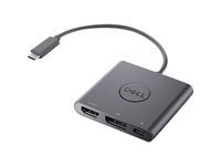 Dell Adapter USB-C to HDMI/DP with Power Pass-Through - Näyttösovitin - 24 pin USB-C uros to HDMI, DisplayPort, USB-C (power only) naaras - 18 cm - 4K-tuki, virran läpikulku malleihin Chromebook 3110, 3110 2-in-1; Latitude 74XX; Precision 35XX, 55XX; XPS 15 95XX DBQAUANBC070
