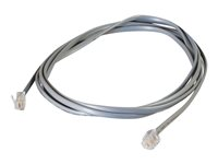 C2G RJ11 6P4C Straight Modular Cable - Puhelinkaapeli - RJ-11 (uros) to RJ-11 (uros) - 3 m - harmaa 83865