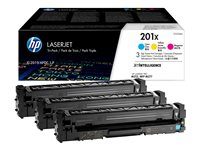 HP 201X - 3 pakettia - Tuottoisa - keltainen, sinivihreä, magenta - alkuperäinen - LaserJet - väriainekasetti (CF253XM) malleihin Color LaserJet Pro M252n, MFP M274n, MFP M277c6, MFP M277dw, MFP M277n CF253XM
