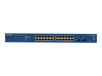 NETGEAR Smart GS724T - V4 - kytkin - L3 Lite - Hallinnoitu - 24 x 10/100/1000 + 2 x Gigabit SFP - työpöytä, telineeseen asennettava GS724T-400EUS