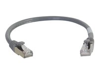 C2G Cat6a Booted Shielded (STP) Network Patch Cable - Kytkentäkaapeli - RJ-45 (uros) to RJ-45 (uros) - 0.5 m - STP - CAT 6a - valettu, piikitön, säikeinen - harmaa 89900