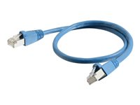 C2G Cat6a Booted Shielded (STP) Network Patch Cable - Kytkentäkaapeli - RJ-45 (uros) to RJ-45 (uros) - 2 m - STP - CAT 6a - valettu, piikitön, säikeinen - sininen 89910