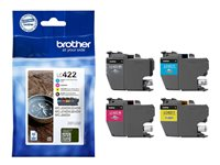 Brother LC422 Multipack - 4 pakettia - musta, keltainen, sinivihreä, magenta - alkuperäinen - mustepatruuna malleihin Brother MFC-J5345DW LC422VALDR