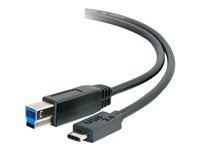 C2G 1m USB 3.1 Gen 1 USB Type C to USB B Cable M/M - USB C Cable Black - USB-kaapeli - USB Type B (uros) to 24 pin USB-C (uros) - USB 3.1 - 1 m - musta 88865